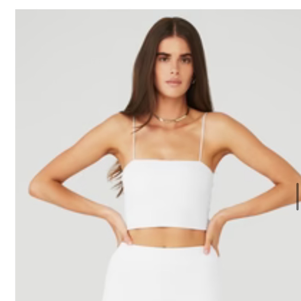 ALO Yoga White Crop Top